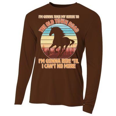 Vintage Take My Horse To The Old Town Road Cooling Performance Long Sleeve Crew