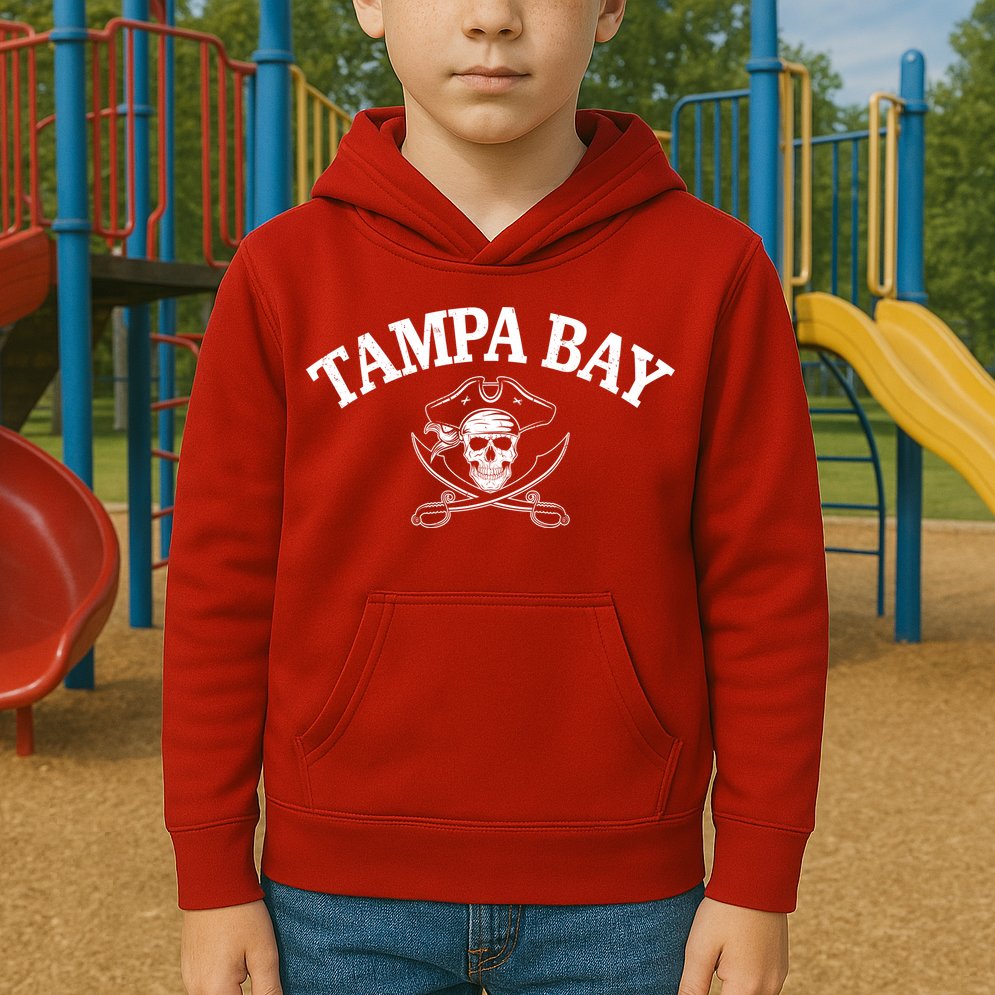 Vintage Tampa Bay Football Pirates Fan Kids Hoodie