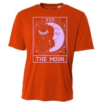 Vintage Tarot Card XVII The Moon Black Cat Cooling Performance Crew T-Shirt