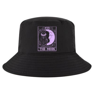 Vintage Tarot Card XVII The Moon Black Cat Cool Comfort Performance Bucket Hat