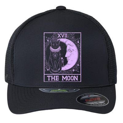 Vintage Tarot Card XVII The Moon Black Cat Flexfit Unipanel Trucker Cap