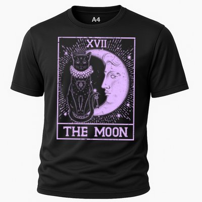 Vintage Tarot Card XVII The Moon Black Cat Performance Shirt