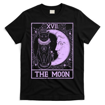 Vintage Tarot Card XVII The Moon Black Cat T-Shirt
