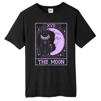 Vintage Tarot Card XVII The Moon Black Cat Tall Fusion ChromaSoft Performance T-Shirt