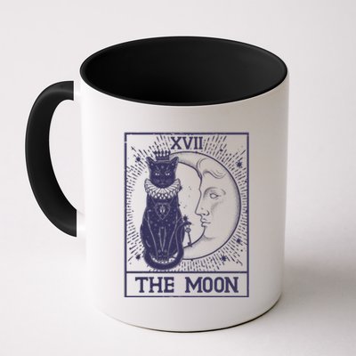 Vintage Tarot Card XVII The Moon Black Cat Coffee Mug