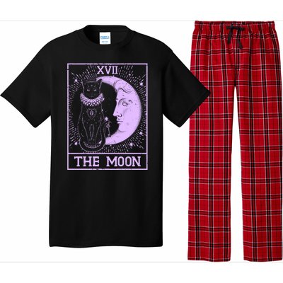 Vintage Tarot Card XVII The Moon Black Cat Pajama Set