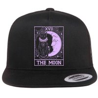 Vintage Tarot Card XVII The Moon Black Cat Flatbill Hat
