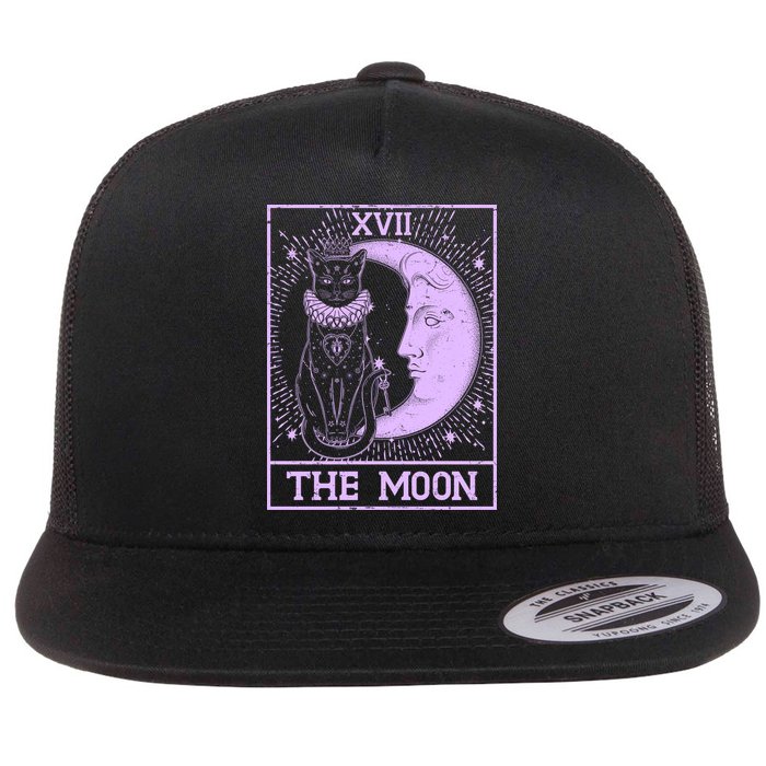 Vintage Tarot Card XVII The Moon Black Cat Flatbill Hat