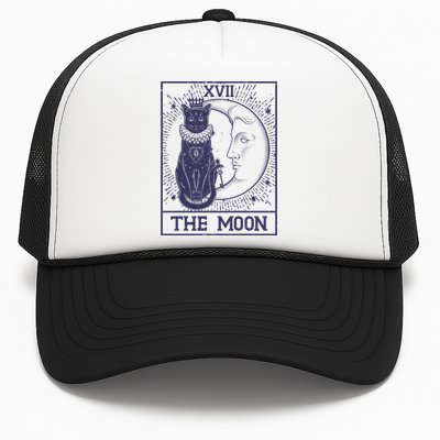 Vintage Tarot Card XVII The Moon Black Cat Trucker Hat