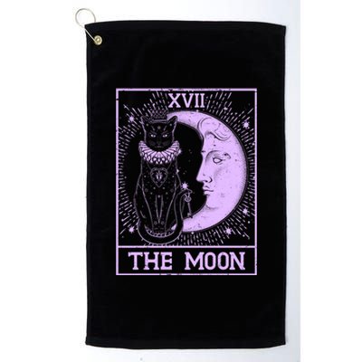 Vintage Tarot Card XVII The Moon Black Cat Platinum Collection Golf Towel