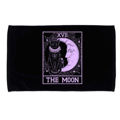 Vintage Tarot Card XVII The Moon Black Cat Microfiber Hand Towel