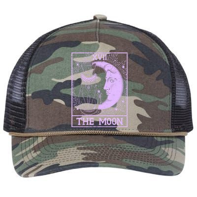 Vintage Tarot Card XVII The Moon Black Cat Retro Rope Trucker Hat Cap