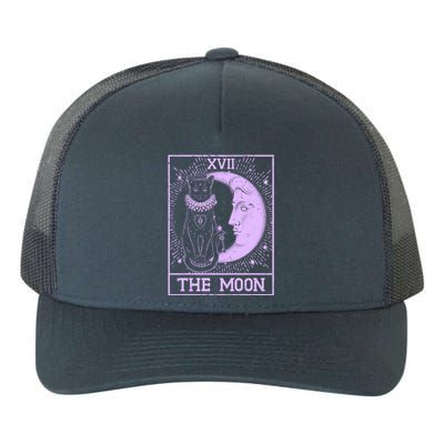 Vintage Tarot Card XVII The Moon Black Cat Yupoong Adult 5-Panel Trucker Hat