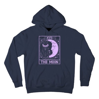 Vintage Tarot Card XVII The Moon Black Cat Hoodie