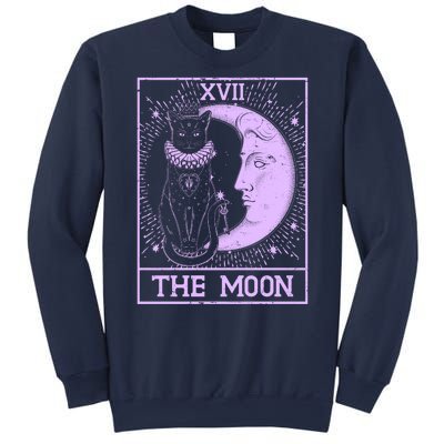 Vintage Tarot Card XVII The Moon Black Cat Sweatshirt