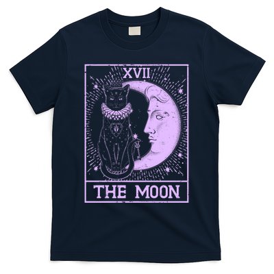 Vintage Tarot Card XVII The Moon Black Cat T-Shirt