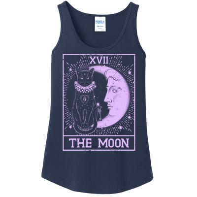 Vintage Tarot Card XVII The Moon Black Cat Ladies Essential Tank