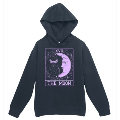 Vintage Tarot Card XVII The Moon Black Cat Urban Pullover Hoodie