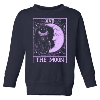 Vintage Tarot Card XVII The Moon Black Cat Toddler Sweatshirt