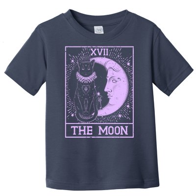 Vintage Tarot Card XVII The Moon Black Cat Toddler T-Shirt