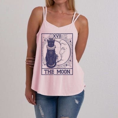 Vintage Tarot Card XVII The Moon Black Cat Women's Strappy Tank