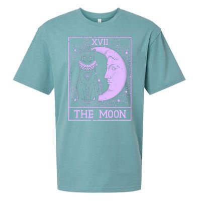 Vintage Tarot Card XVII The Moon Black Cat Sueded Cloud Jersey T-Shirt