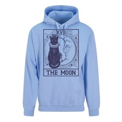 Vintage Tarot Card XVII The Moon Black Cat Unisex Surf Hoodie