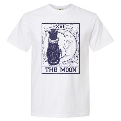 Vintage Tarot Card XVII The Moon Black Cat Garment-Dyed Heavyweight T-Shirt