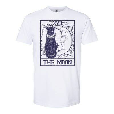 Vintage Tarot Card XVII The Moon Black Cat Softstyle CVC T-Shirt