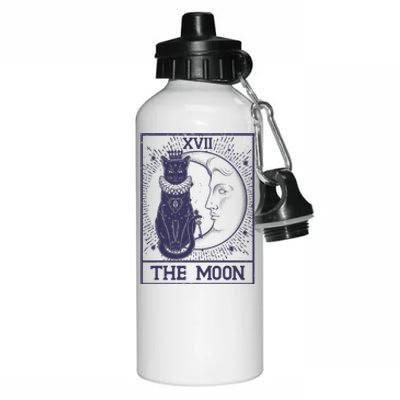 Vintage Tarot Card XVII The Moon Black Cat Aluminum Water Bottle