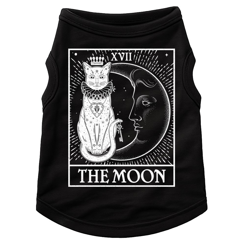 Vintage Tarot Card XVII The Moon Cat Doggie Tank