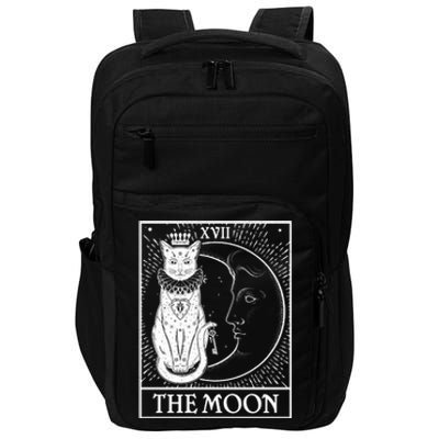 Vintage Tarot Card XVII The Moon Cat Impact Tech Backpack