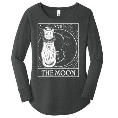 Vintage Tarot Card XVII The Moon Cat Women's Perfect Tri Tunic Long Sleeve Shirt