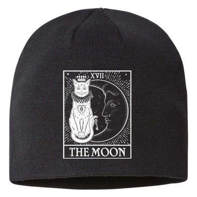 Vintage Tarot Card XVII The Moon Cat Sustainable Beanie