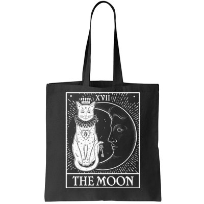 Vintage Tarot Card XVII The Moon Cat Tote Bag