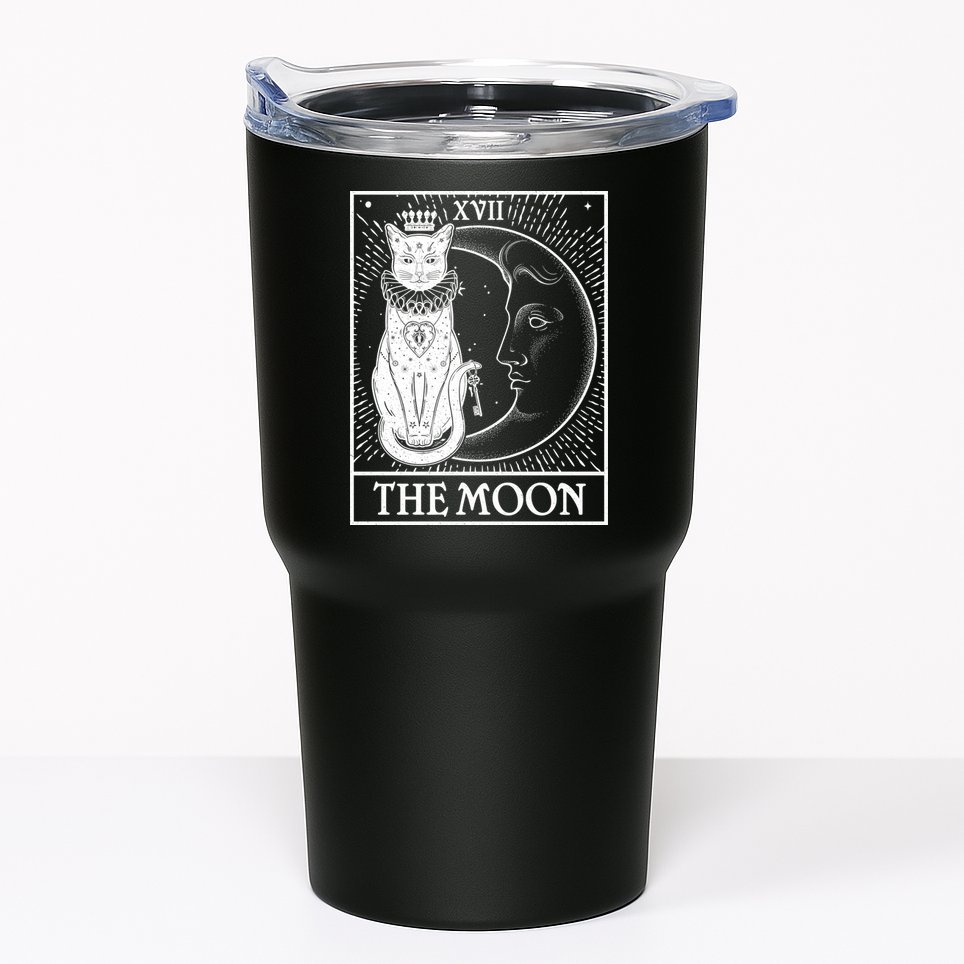 Vintage Tarot Card XVII The Moon Cat Tumbler
