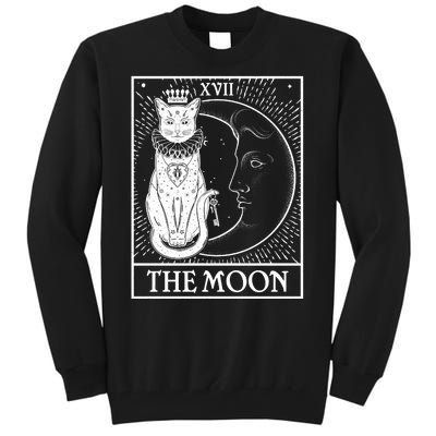 Vintage Tarot Card XVII The Moon Cat Tall Sweatshirt