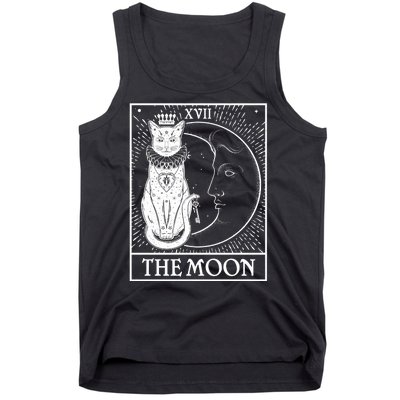 Vintage Tarot Card XVII The Moon Cat Tank Top