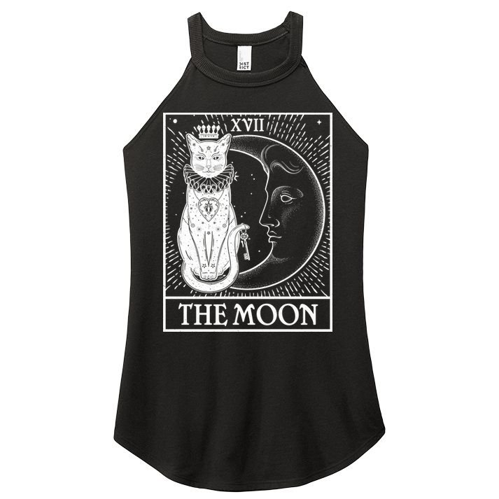 Vintage Tarot Card XVII The Moon Cat Women's Perfect Tri Rocker Tank