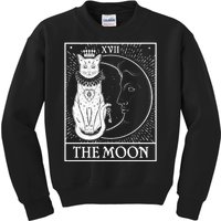 Vintage Tarot Card XVII The Moon Cat Kids Sweatshirt