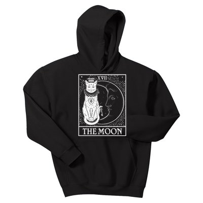 Vintage Tarot Card XVII The Moon Cat Kids Hoodie