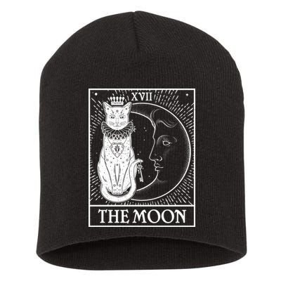 Vintage Tarot Card XVII The Moon Cat Short Acrylic Beanie