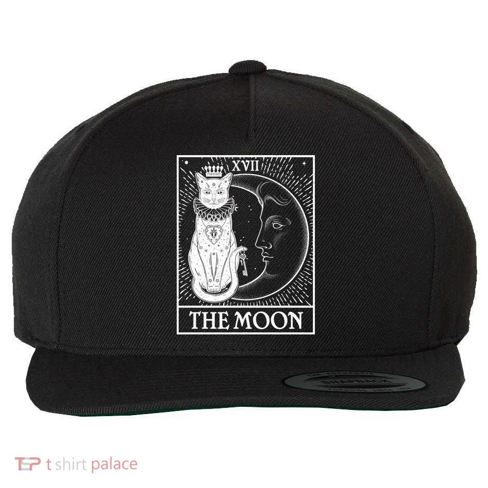 Vintage Tarot Card XVII The Moon Cat Wool Snapback Cap