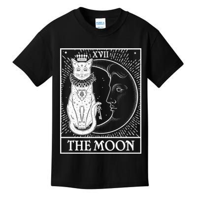Vintage Tarot Card XVII The Moon Cat Kids T-Shirt