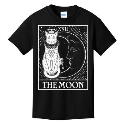 Vintage Tarot Card XVII The Moon Cat Kids T-Shirt