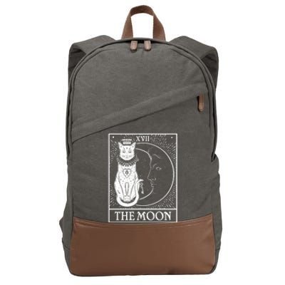 Vintage Tarot Card XVII The Moon Cat Cotton Canvas Backpack