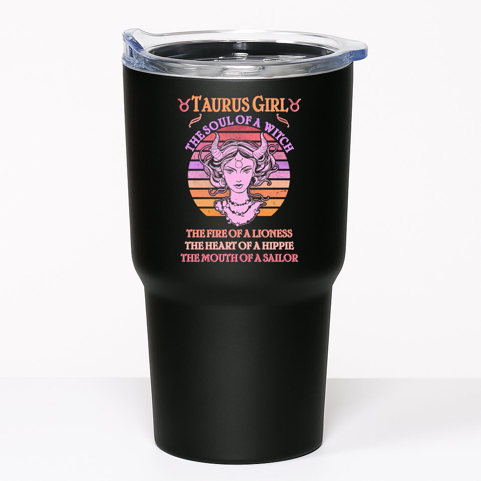 Vintage Taurus Girl Zodiac Birthday Tumbler