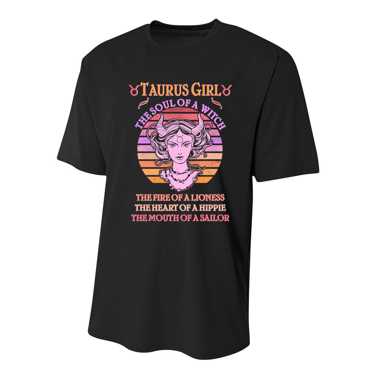 Vintage Taurus Girl Zodiac Birthday Youth Performance Sprint T-Shirt
