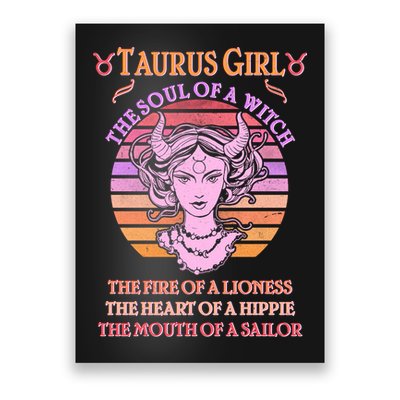 Vintage Taurus Girl Zodiac Birthday Poster