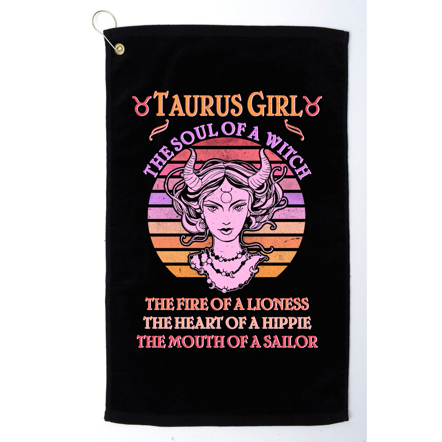 Vintage Taurus Girl Zodiac Birthday Golf Towel
